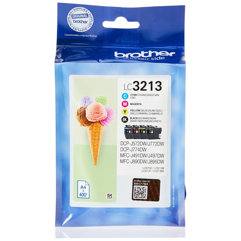 MULTIPACK CARTUCCIA ORIGINALE BROTHER LC3213VAL NERO CYM DCP-J772DW DCP-J774DW MFC-J890DW MFC-J895DW