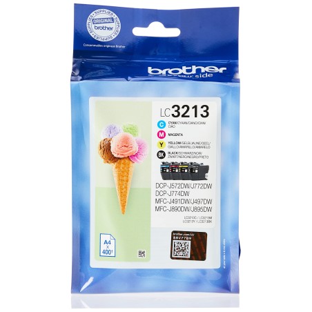 MULTIPACK CARTUCCIA ORIGINALE BROTHER LC3213VAL NERO CYM DCP-J772DW DCP-J774DW MFC-J890DW MFC-J895DW