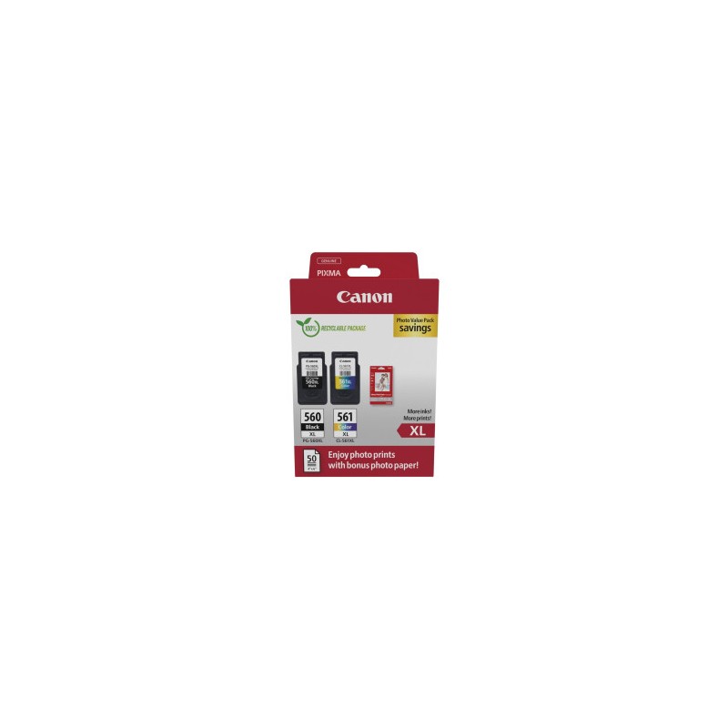 BIPACK CARTUCCIA ORIGINALE CANON 3712C008 PG-560XL CL-561XL PIXMA TS5351