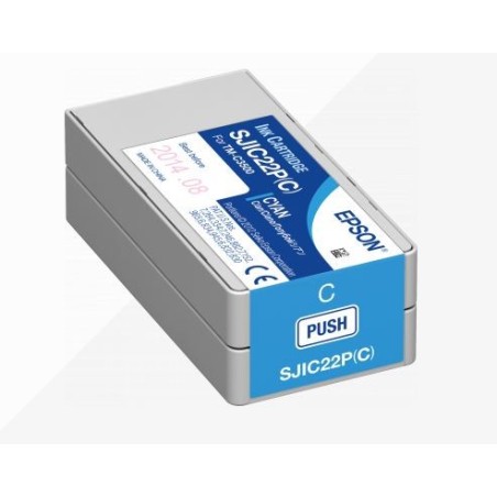 CARTUCCIA ORIGINALE EPSON SJIC22P(C) CIANO COLORWORKS TM C3500 C33S020602