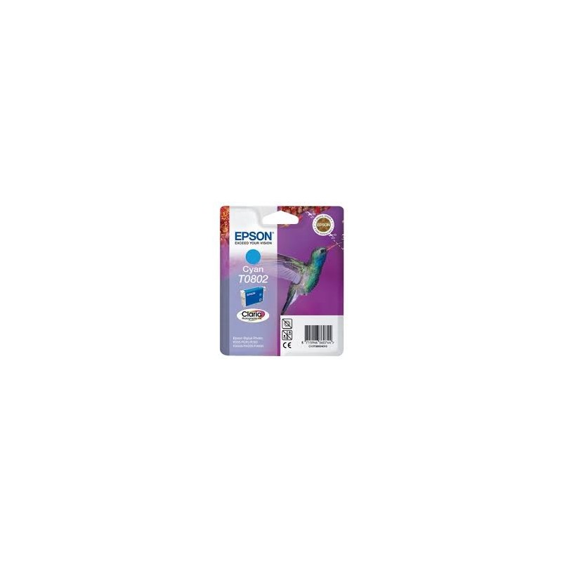 CARTUCCIA ORIGINALE EPSON STYLUS R265 R360 R560 CIANO T0802 C13T08024011
