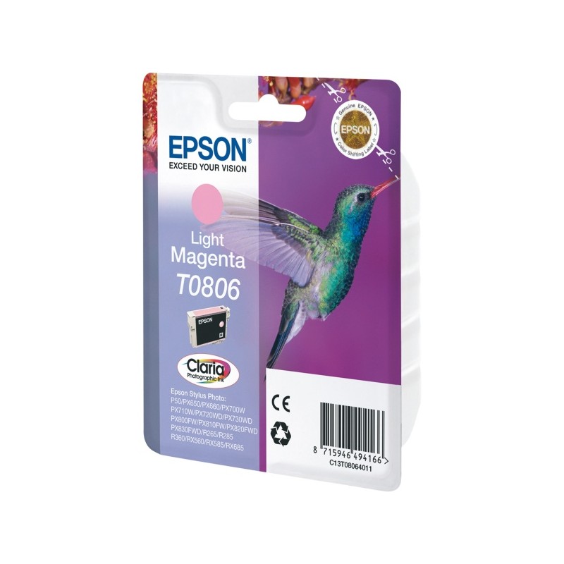 CARTUCCIA ORIGINALE EPSON STYLUS R265 R360 R560 Light Magenta T0806 C13T08064011