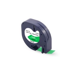 NASTRO ETICHETTE COMPATIBILE Dymo LetraTag S0721640 D1 91204 Larghezza 12 mm x 4 metri