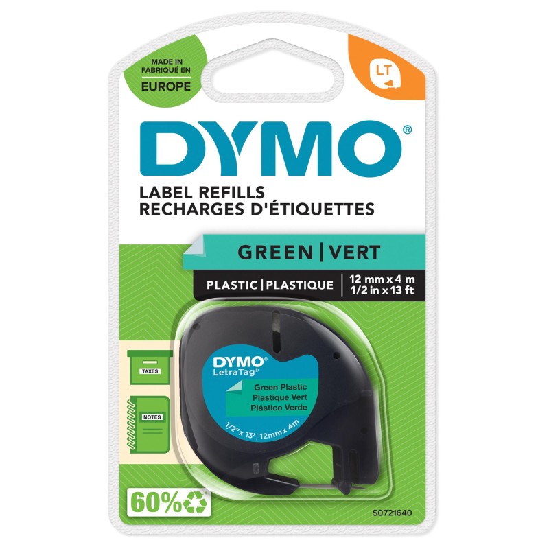 NASTRO ETICHETTE ORIGINALE Dymo LetraTag S0721640 D1 91204 Larghezza 12 mm x 4 metri