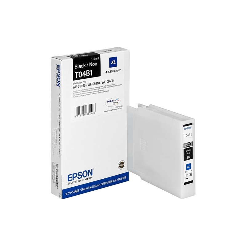 CARTUCCIA ORIGINALE PIGMENTATO EPSON T04B1 C13T04B140 C13T04B14N NERO Workforce Pro C8190