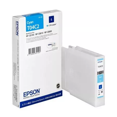 CARTUCCIA ORIGINALE PIGMENTATO EPSON T04C2 C13T04C240 C13T04C24N MAGENTA Workforce Pro C8190