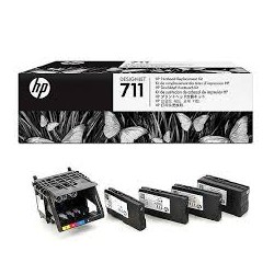 TESTINA ORIGINALE HP Designjet T120 T520 C1Q10A + confezione da 4 cartucce d'inchiostro HP 711