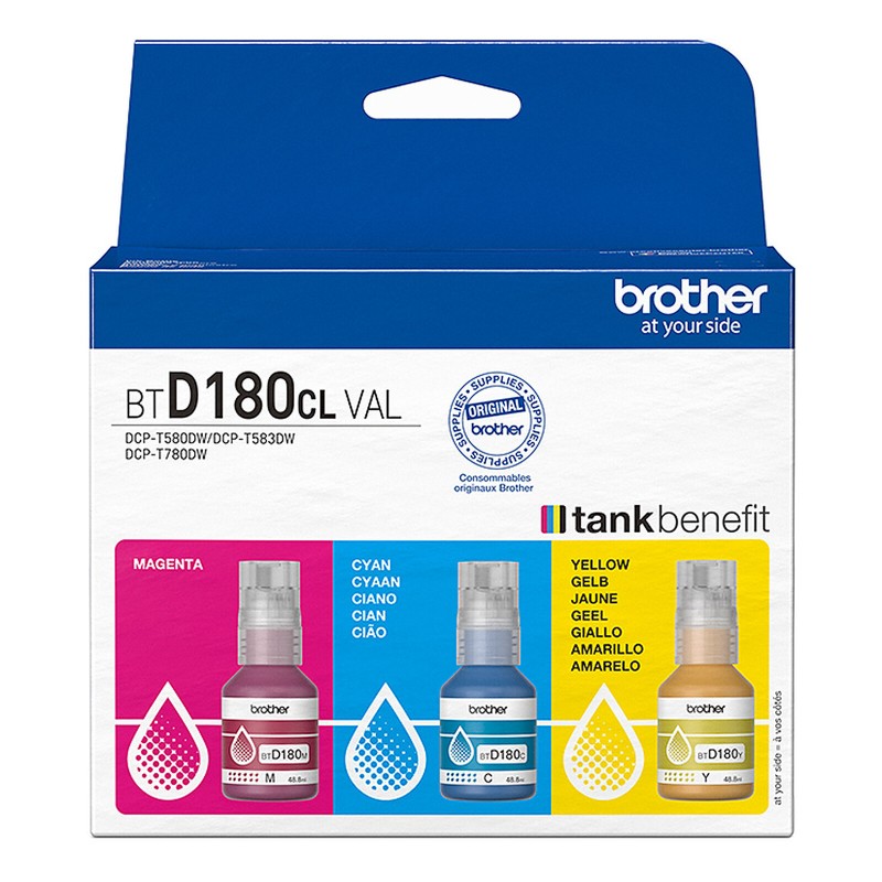 MULTIPACK INCHIOSTRO ORIGINALE BROTHER BTD180CLVAL CIANO MAGENTA GIALLO DCP T 780 DW