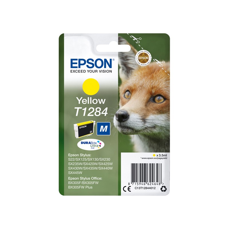 CARTUCCIA ORIGINALE EPSON C13T12844012 T1284 GIALLO BX305F