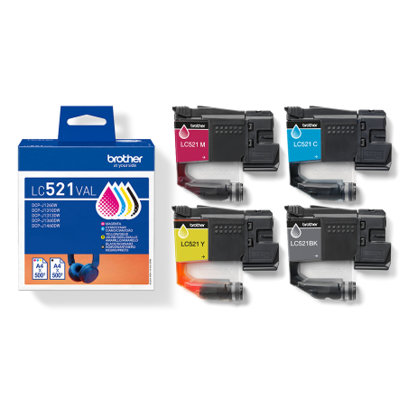 MULTIPACK 4 CARTUCCIA INCHIOSTRO ORIGINALE LC521VAL (BK/C/M/Y) DCP J1260W