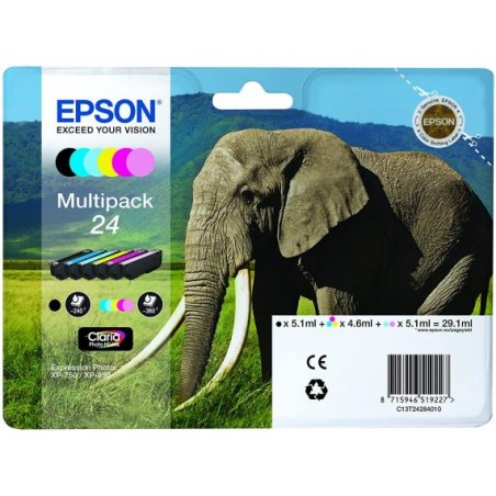 MULTIPACK ORIGINALE EPSON C13T24284011 Expression Photo XP-750 XP-960 ELEFANTE