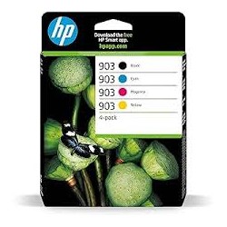 MULTIPACK 4PZ CARTUCCIA ORIGINALE HP 6ZC73AE 903 NERO+COLORE OfficeJet Pro 6860