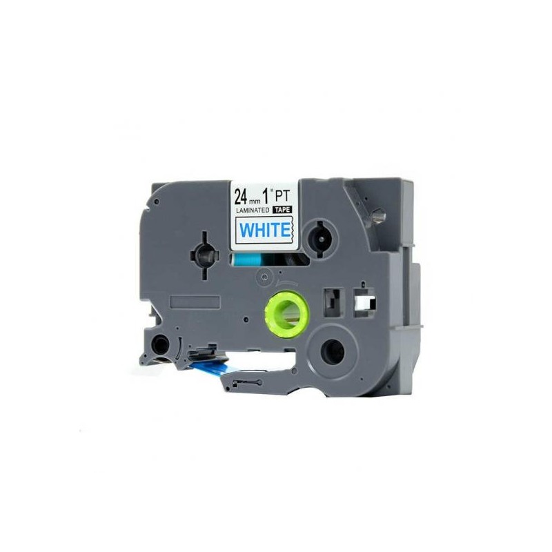 NASTRO COMPATIBILE BROTHER LAMINATO TZ-253 TZe-253 TESTO BLU SU BIANCO 24mmX8mt TZ253 LAMINATO ALTA QUALITA'