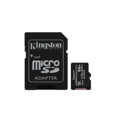 Scheda Memoria Kingston Micro SDXC da 64 GB Classe 10 100 MB/s Canvas Select Plus + adattatore SD SDCS3/64GB