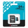 Scheda Memoria Kingston MICRO SDXC 64 GB UHS-I Classe 10 200 MB/s Canvas GO Plus SDCG4/64GB