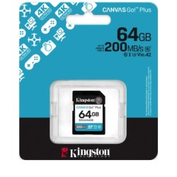Scheda Memoria Kingston SDXC 64 GB UHS-I U3 V30 Classe 10 200MB/s Canvas Go Plus SDG4/64GB
