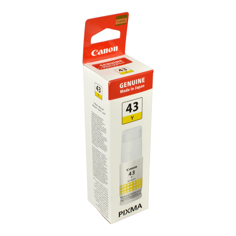 FLACONE INCHIOSTRO ORIGINALE CANON GIALLO 4689C001 GI43 PIXMA G540 G640