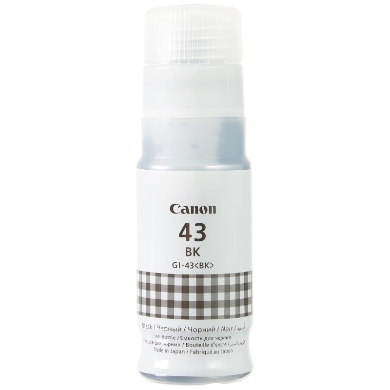 FLACONE INCHIOSTRO ORIGINALE CANON NERO 4698C001 GI43 PIXMA G540 G640