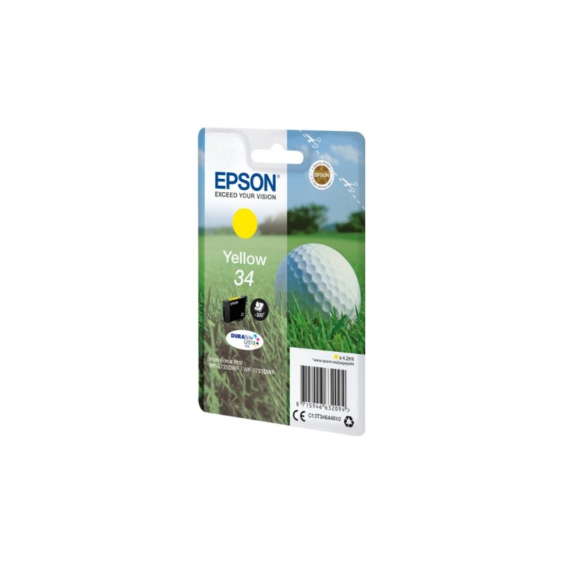 CARTUCCIA ORIGINALE EPSON C13T34644010 T3464 34 GIALLO Workforce Pro WF-3700