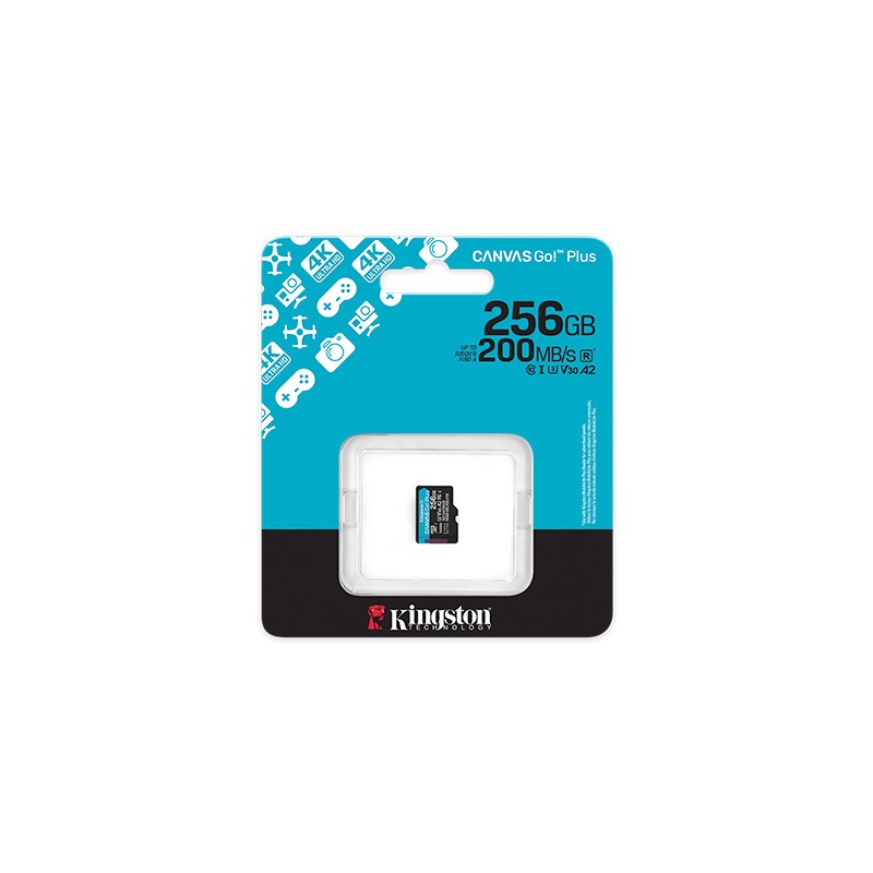Scheda Memoria Kingston Micro SDXC Scheda 256 GB UHS-I U3 V30 Classe 10 SDCG3/256GB SDCG4/256GB