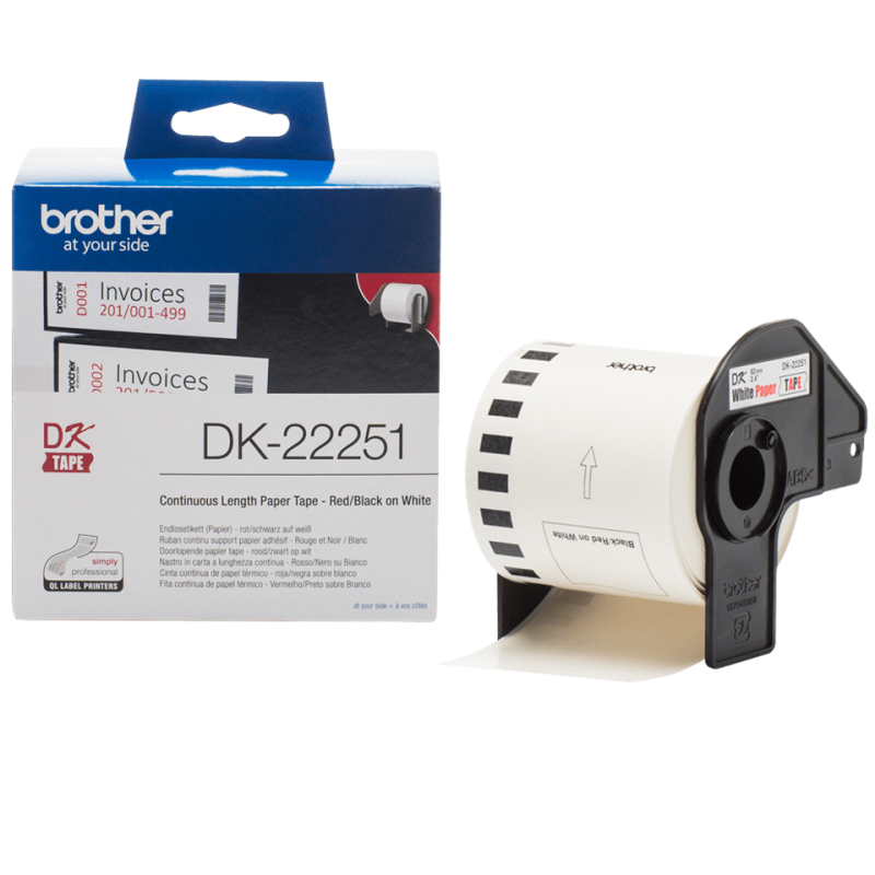 ETICHETTE ORIGINALI BROTHER DK22251 DK-2225162 mm di larghezza x 15,24 metri di lunghezza QL800 QL 810 QL 820