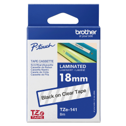 NASTRO ETICHETTE ORIGINALE LAMINATO BROTHER TZE141 Larghezza 18 mm x 8 metri