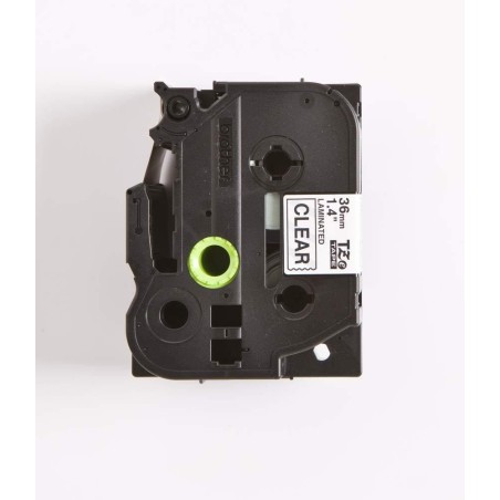 NASTRO PER ETICHETTE LAMINATO COMPATIBILE BROTHER TZe161 Testo nero su sfondo trasparente