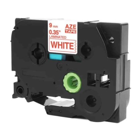 NASTRO ETICHETETTE LAMINATO COMPATIBILE BROTHER TZe222 Testo ROSSO su sfondo bianco