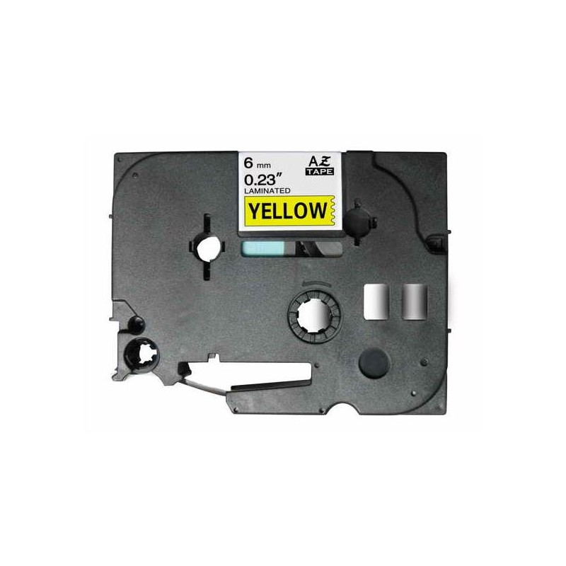 NASTRO ETICHETTE COMPATIBILE LAMINATO BROTHER TZE611 Larghezza 06 mm x 8 metri