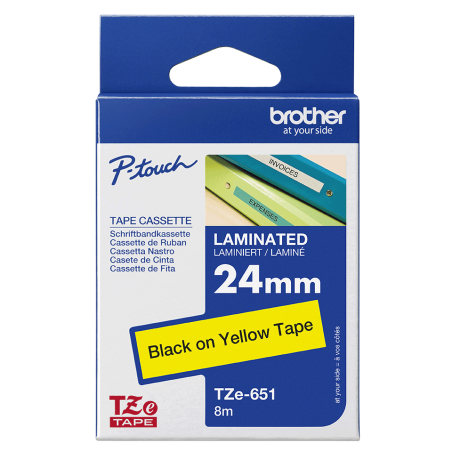 NASTRO ETICHETTE ORIGINALE LAMINATO BROTHER TZE651 TZE-651 Larghezza 24 mm x 8 metri