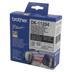 ETICHETTE MULTIUSO PRETAGLIATE ORIGINALI BROTHER DK11204 DK-11204 17x54 mm - 400 unità