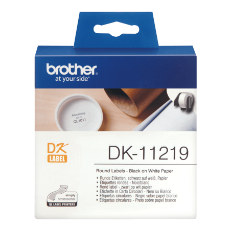 ETICHETTE ADESIVE Circolari Pretagliate ORIGINALI BROTHER DK11219 DK-11219 Diametro 12 mm 1200 unità