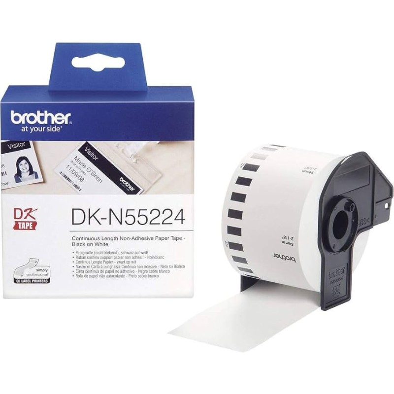 ETICHETTE NON ADESIVE ORIGINALE BROTHER DK-55224 DK55224 54MM 30,48MT