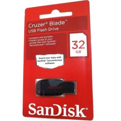 PENDRIVE Sandisk Cruzer Blade 32 GB USB 2.0 SDCZ50-032G-B35 Flash Drive Ultra Compatta Nero/Rosso