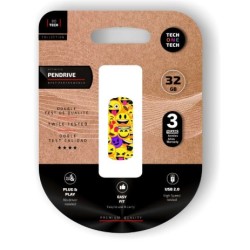 Pendrive TechOneTech Clip Tech Emoji Collage Memoria USB 2.0 32GB TEC4401-32