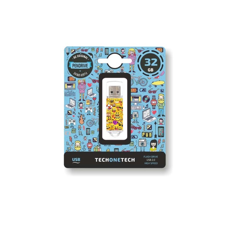 Pendrive TechOneTech Emojis Memoria USB 2.0 32GB TEC4501-32