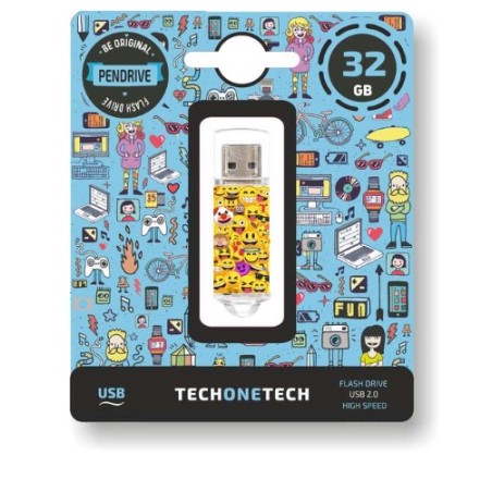 Pendrive TechOneTech Emojis Memoria USB 2.0 32GB TEC4501-32
