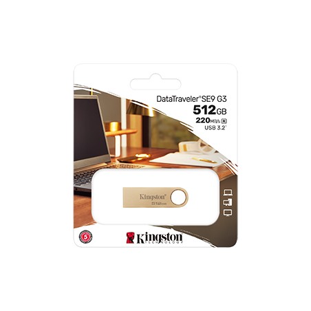 Pendrive Kingston DataTraveler SE9 G3 USB-A 3.2 Gen 1 Flash Drive 512GB DTSE9G3/512GB Velocità di lettura 220 MB/s