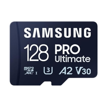 Scheda Memoria Micro SDXC Samsung PRO Plus da 128 GB UHS-I U3 A2 V30 Classe 10 con adattatore SD MB-MD128SA/EU