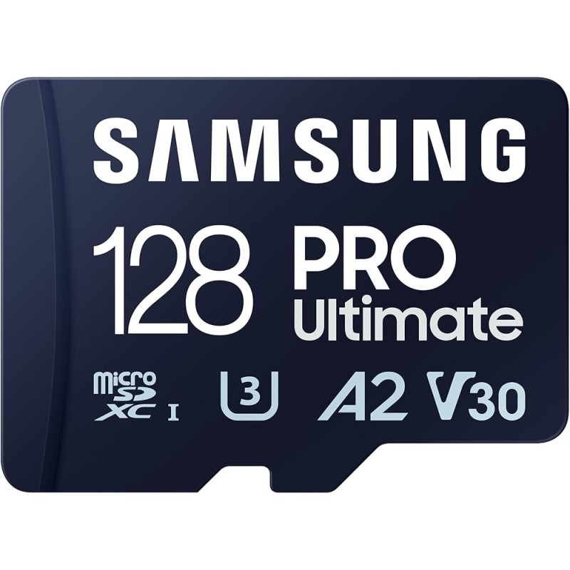 Scheda Memoria Micro SDXC Samsung PRO Ultimate da 128 GB UHS-I U3 A2 V30 con adattatore SD MB-MY128SA/WW