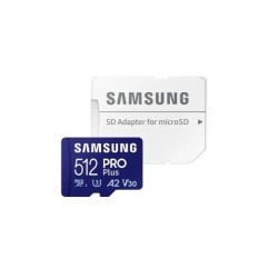 Scheda Memoria Micro SDXC Samsung PRO Plus da 512 GB UHS-I U3 A2 V30 Classe 10 con adattatore SD MB-MD512SA/EU