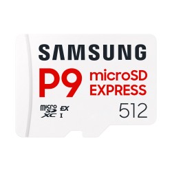 Scheda Memoria Micro SDXC Express Samsung P9 da 512 GB UHS-I V30 A1 800 MB MB-MK512T/WW