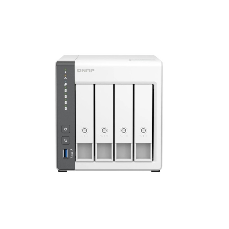 NAS SERVER TOWER QNAP TS-433 Processore ARM Cortex-A55 Memoria 4 GB 4 alloggiamenti 2,5" 3,5" USB, RJ-45 2,5 GB