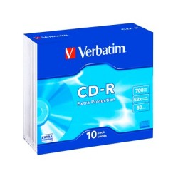 Confezione 10 pz Verbatim CD-R 700 MB Box 43415