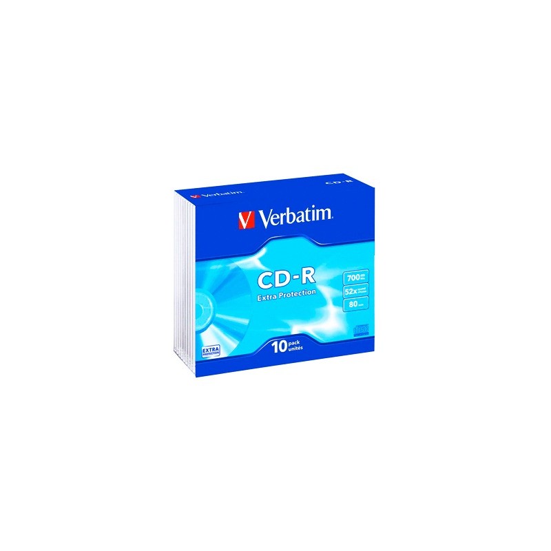 Confezione 10 pz Verbatim CD-R 700 MB Box 43415