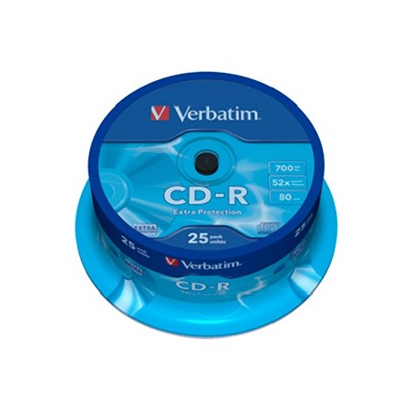 Confezione 25pz CD-R VERBATIM Printables 52X 700MB 43439