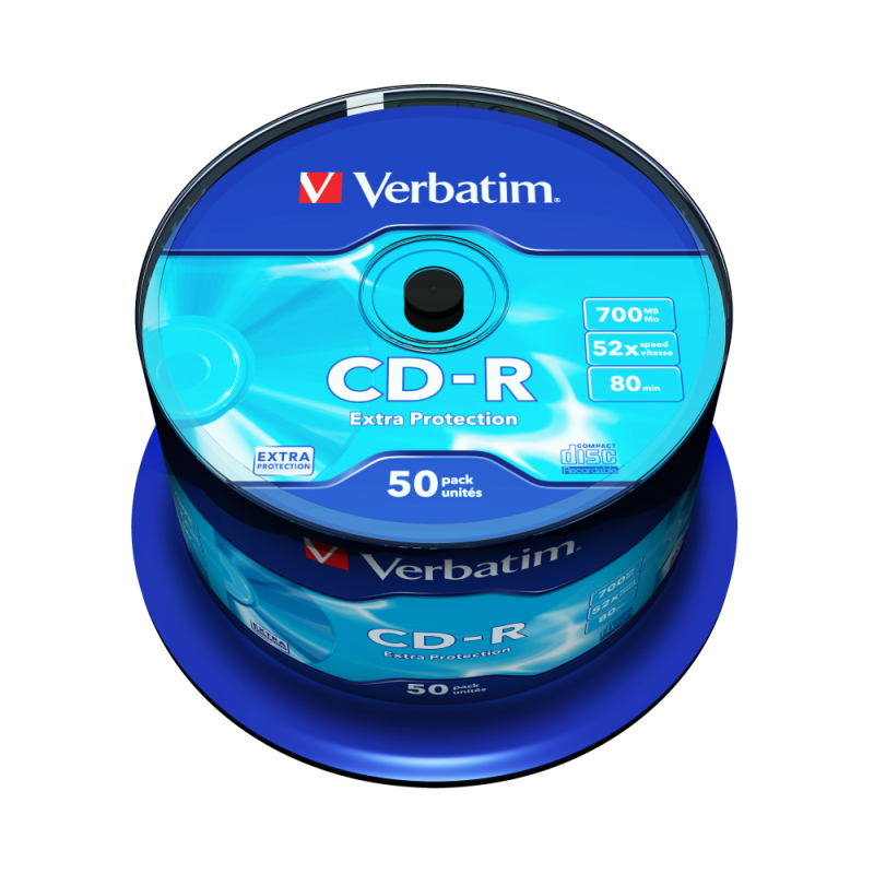 Confezione 50pz CD-R VERBATIM 52X 700MB 43351