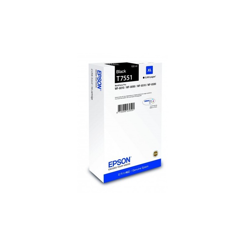 CARTUCCIA ORIGINALE EPSON STYLUS Workforce Pro WF-8000 C13T755140 C13T75514N NERO