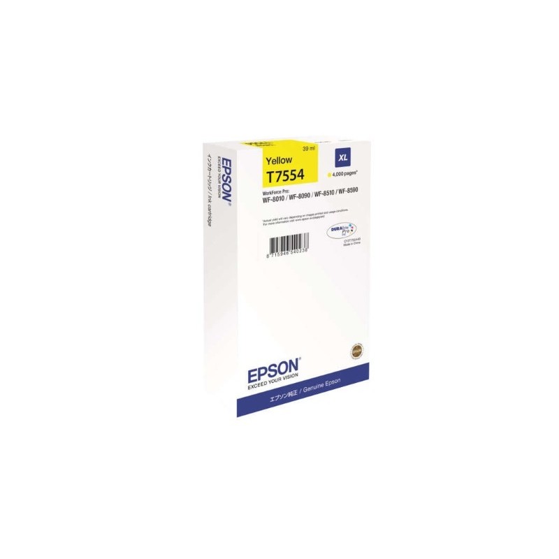 CARTUCCIA ORIGINALE EPSON STYLUS Workforce Pro WF-8000 C13T755440 C13T75544N GIALLO