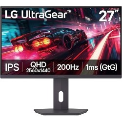 MONITOR LED LG UltraGear 27" IPS QHD 200Hz HDR400 FreeSync Premium HDMI DisplayPort VESA 100x100 27G610A-B